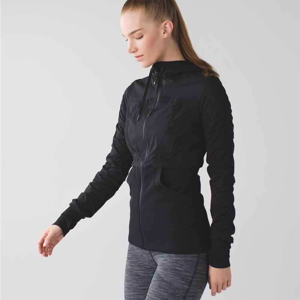 Black Utility Jacket with Fitted Design and High Collar